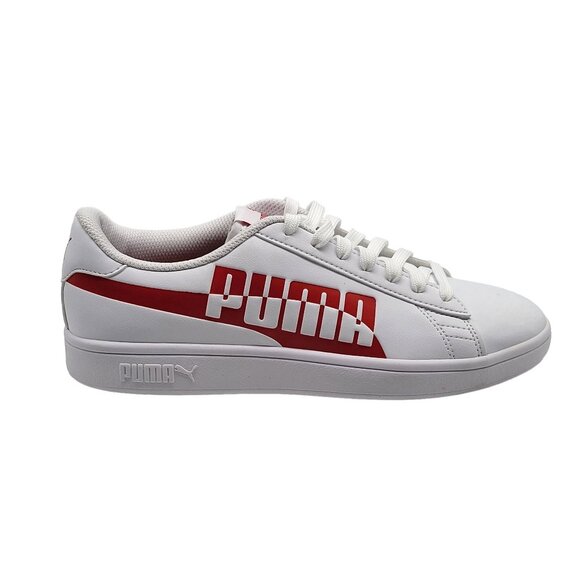 Puma Smash Buck Youth Sneakers White Red Athletic Casual Shoes Size 6C 373804 03 - Picture 1 of 9